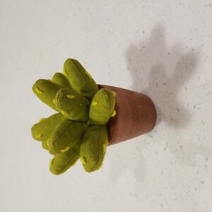 Green Fabric Tiny Prickly Pear Cactus Minimalistic Decor